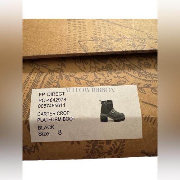 🆕 FREE PEOPLE | CARTER CROP PLATFORM BOOT | BLACK | SIZE: US 8 - Picture 6 of 7